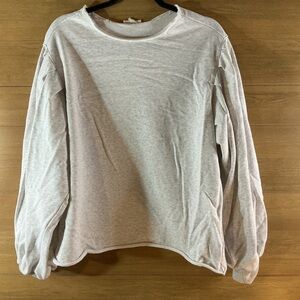 Ott Light Heather Gray Women's XL Crewneck Sweatshirt Balloon Sleeves cropped